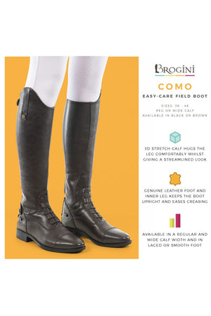 Brogini Como V2 Long Laced Front Riding Boots in Black